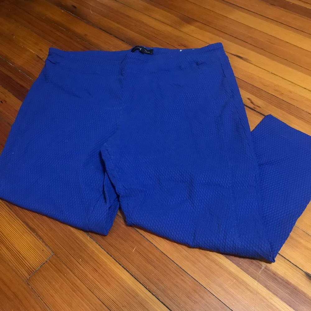 Plus size 18 blue work pants with pattern detail